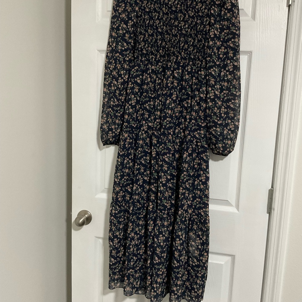 Cupshe Floral Maxi Dress - Navy and Pink